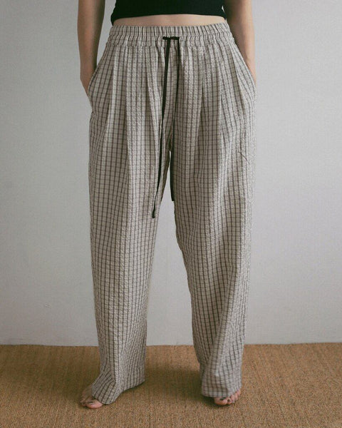 【5月上旬入荷次第お届けのご予約】anuke（アンヌーク） Suckercheck Loose Pants 62710720.