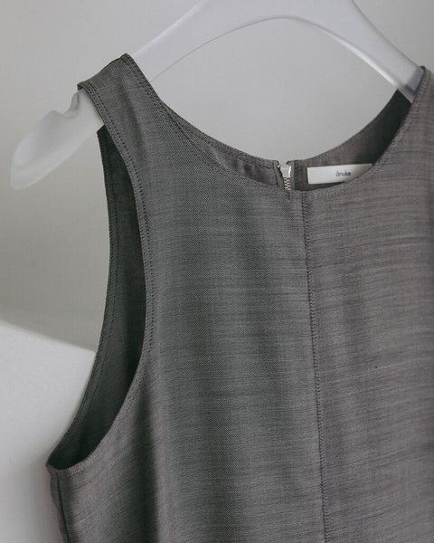【4月下旬入荷次第お届けのご予約】anuke（アンヌーク） Woolchambray Sleeveless Onepiece 62710301.