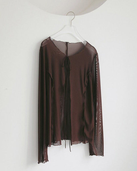 【4月中旬入荷次第お届けのご予約】anuke（アンヌーク） Sheer Tulle Cardigan 62710420.