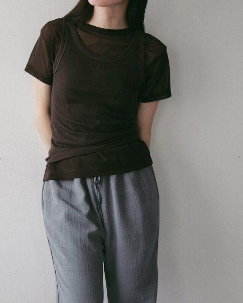 【4月中旬入荷次第お届けのご予約】anuke（アンヌーク） Sheer Tulle T-shirts 62710625.