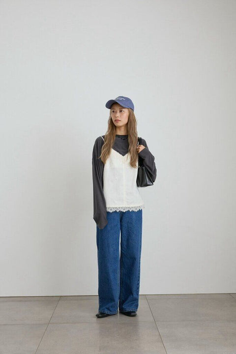 【3月上旬入荷次第お届けのご予約】anuke（アンヌーク） Twill Lace Camisole 62710404.
