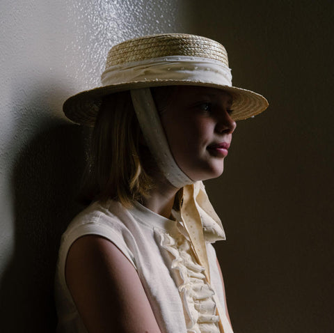 【3月末入荷次第お届けのご予約】FROU FROU kids 2025SS THE CLASSIC HAT -off white- クラシックハット、麦わら帽子