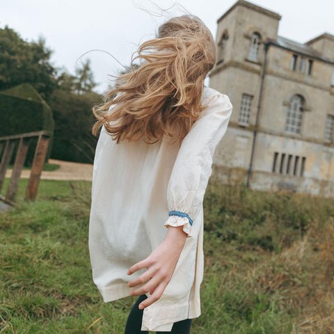 【D2】Lali Kids（ラリキッズ）2025AW Isla Dress in Ivory キッズワンピース