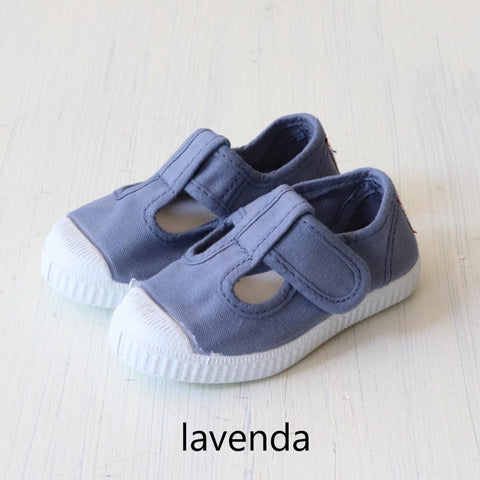 Cienta Kids T-Strap Shoes Canvas Sneakers 77997 Size 21-27 (12.5-16.5cm)