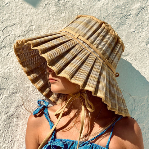 【50%オフセール】Lorna Murray（ローナマーレイ） Child Hat Capri Swanbourne Beach リボン付き天然素材ハット キッズ帽子