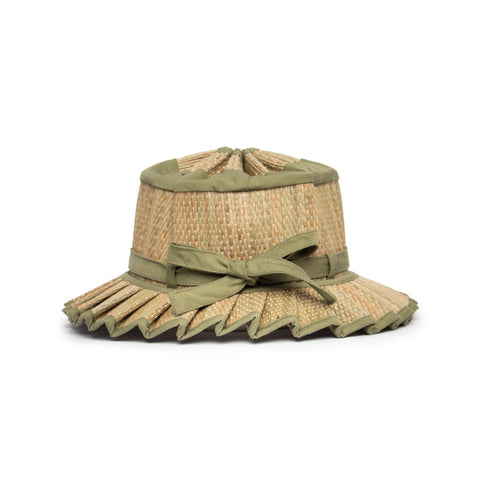 【5月上旬入荷次第お届けのご予約】Lorna Murray（ローナマーレイ）    Mayfair Child Hat    Olive Grove   リボン付き天然素材ハット   キッズ帽子