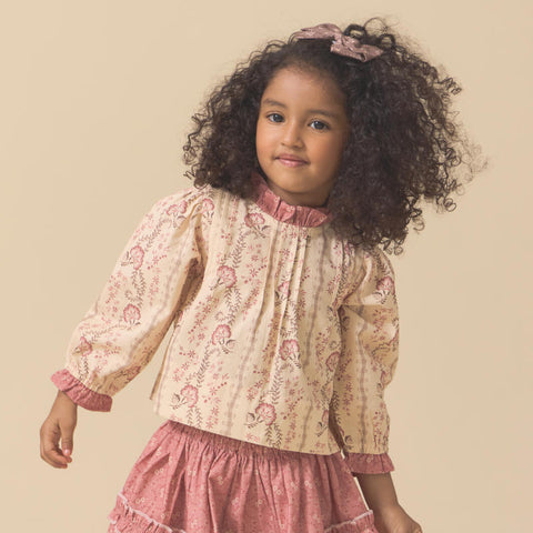 Lali Kids（ラリキッズ）2025AW Luna Top in Fall Vine Print　ブラウス、トップス