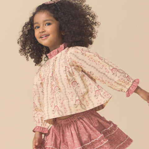 Lali Kids（ラリキッズ）2025AW Luna Top in Fall Vine Print　ブラウス、トップス