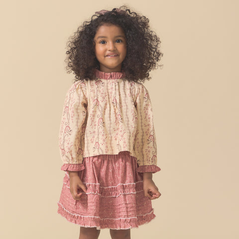 Lali Kids（ラリキッズ）2025AW Luna Top in Fall Vine Print　ブラウス、トップス
