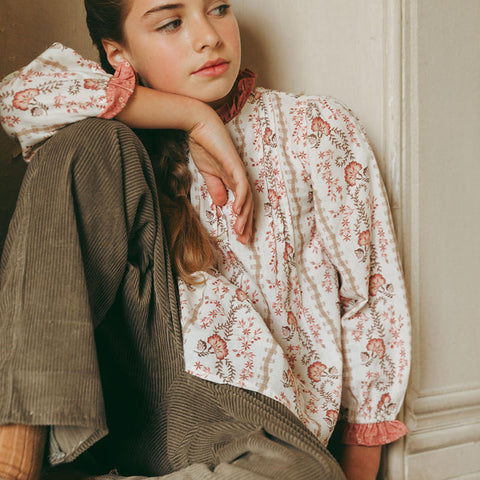 Lali Kids（ラリキッズ）2025AW Luna Top in Fall Vine Print　ブラウス、トップス