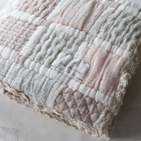Bebe Organic（ベベオーガニック）2026AW Mai Blanket -Mellow Patchwork- パッチワークブランケット、おくるみ.