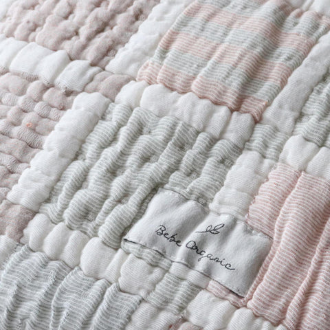 Bebe Organic（ベベオーガニック）2026AW Mai Blanket -Mellow Patchwork- パッチワークブランケット、おくるみ.