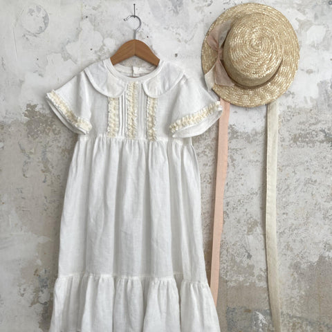 【3月末入荷次第お届けのご予約】FROU FROU kids 2025SS THE CLASSIC HAT -two colors rose+off white- クラシックハット、麦わら帽子