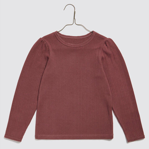 Little Cotton Clothes（リトルコットンクローズ）2026AW Organic Pointelle T-shirt Redcurrant ポインテールTシャツ