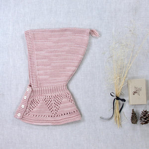 iver and isla 2024AW lace yoke balaclava -mallow- フード、ニット帽