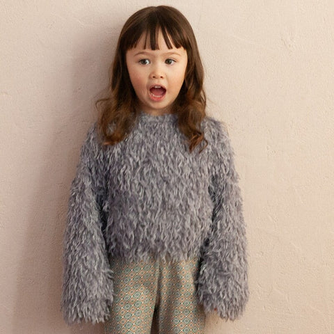 【drop2】&pal（アンドパル）2025AW  fluffy feather cardigan blue 2WAYファーカーディガン ブルー