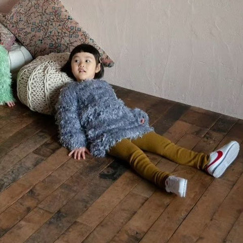 【drop2】&pal（アンドパル）2025AW  fluffy feather cardigan blue 2WAYファーカーディガン ブルー