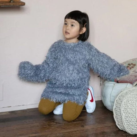 【drop2】&pal（アンドパル）2025AW  fluffy feather cardigan blue 2WAYファーカーディガン ブルー