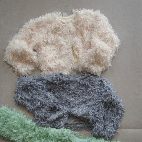 【drop2】&pal（アンドパル）2025AW  fluffy feather cardigan blue 2WAYファーカーディガン ブルー