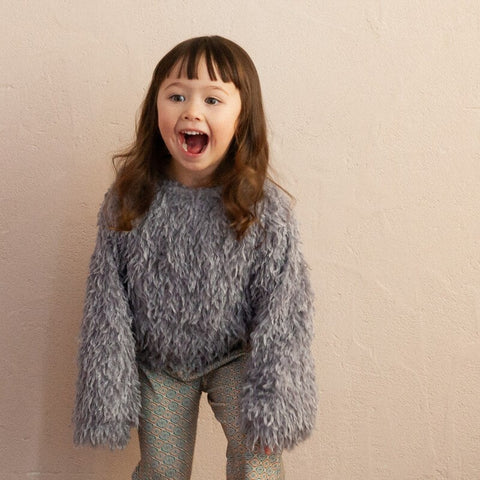 【drop2】&pal（アンドパル）2025AW  fluffy feather cardigan blue 2WAYファーカーディガン ブルー