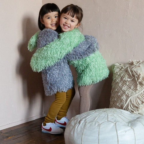 【drop2】&pal（アンドパル）2025AW  fluffy feather cardigan blue 2WAYファーカーディガン ブルー