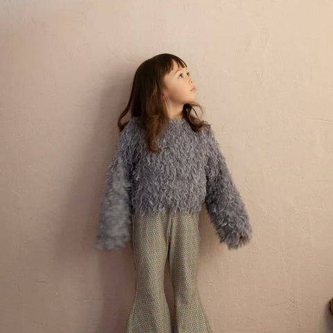 【drop2】&pal（アンドパル）2025AW  fluffy feather cardigan blue 2WAYファーカーディガン ブルー