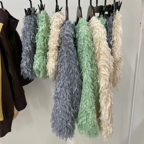 【drop2】&pal（アンドパル）2025AW  fluffy feather cardigan blue 2WAYファーカーディガン ブルー