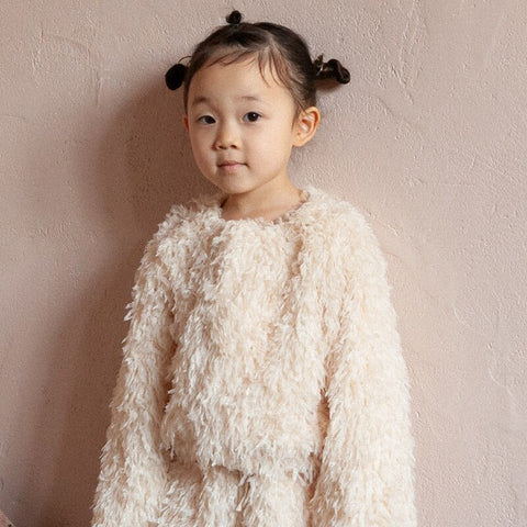 【drop2】&pal（アンドパル）2025AW　fluffy feather cardigan ivory 2WAYファーカーディガン アイボリー