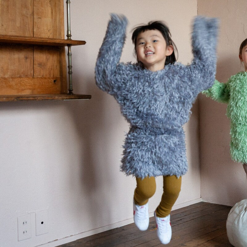 drop2】&pal（アンドパル）2025AW fluffy feather skirt blue