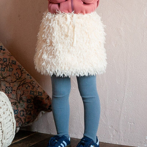 【drop2】&pal（アンドパル）2025AW  fluffy feather skirt  ivory　ファースカート アイボリー