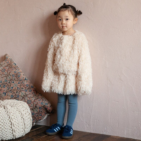 【drop2】&pal（アンドパル）2025AW  fluffy feather skirt  ivory　ファースカート アイボリー