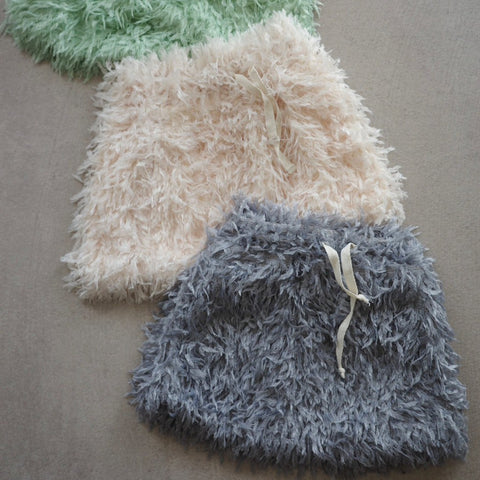 【drop2】&pal（アンドパル）2025AW  fluffy feather skirt  ivory　ファースカート アイボリー