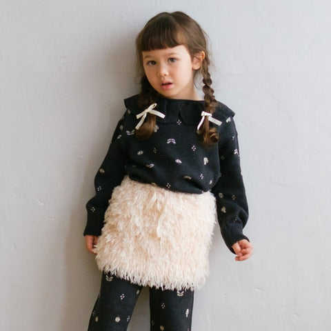 【drop2】&pal（アンドパル）2025AW  fluffy feather skirt  ivory　ファースカート アイボリー