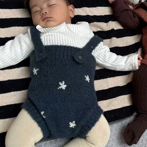 【drop2】&pal（アンドパル）2025AW　motif bouclé baby rompers flower　モチーフロンパース　フラワー