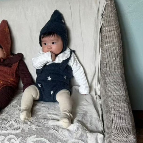 【drop2】&pal（アンドパル）2025AW　motif bouclé baby rompers flower　モチーフロンパース　フラワー