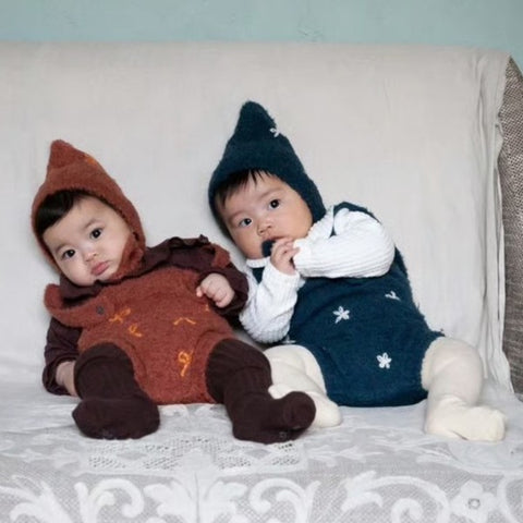 【drop2】&pal（アンドパル）2025AW　motif bouclé baby rompers flower　モチーフロンパース　フラワー