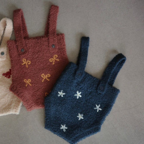 【drop2】&pal（アンドパル）2025AW　motif bouclé baby rompers flower　モチーフロンパース　フラワー