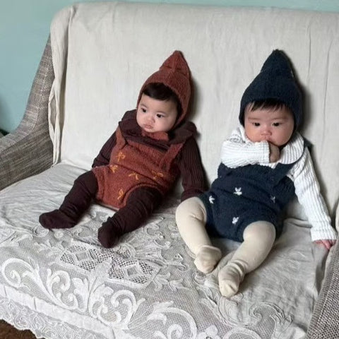 【drop2】&pal（アンドパル）2025AW　motif bouclé baby rompers ribbon　モチーフロンパース リボン　