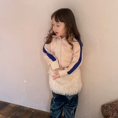 【drop2】&pal（アンドパル）2025AW 　bicolor jersey tops　ivory　ジャージトップス　アイボリー