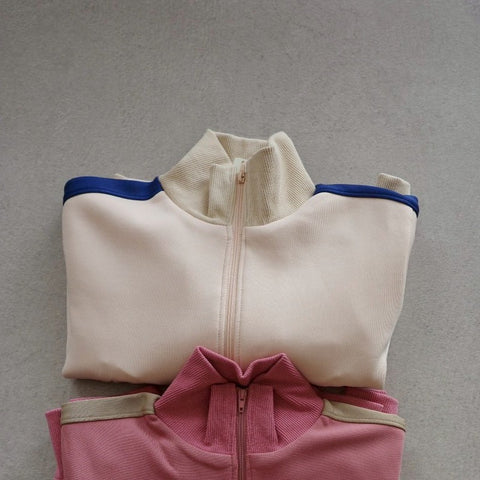 【drop2】&pal（アンドパル）2025AW 　bicolor jersey tops　ivory　ジャージトップス　アイボリー