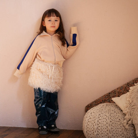 【drop2】&pal（アンドパル）2025AW 　bicolor jersey tops　ivory　ジャージトップス　アイボリー