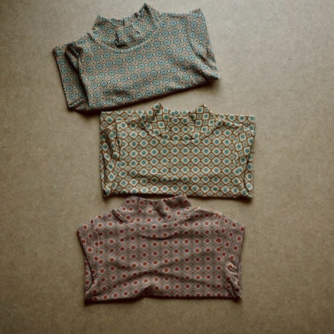 &pal（アンドパル）2025AW pixel art pattern high neck T   pink ハイネックT ピンク