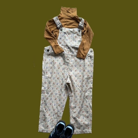 &pal（アンドパル）2025AW　floral pattern code overalls salopett　ivory　花柄サロペット　アイボリー