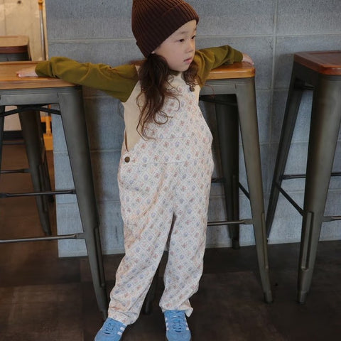 &pal（アンドパル）2025AW　floral pattern code overalls salopett　ivory　花柄サロペット　アイボリー