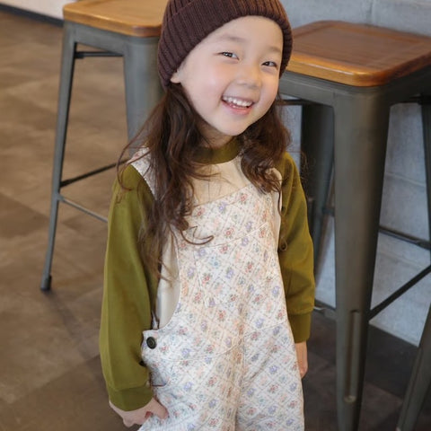 &pal（アンドパル）2025AW　floral pattern code overalls salopett　ivory　花柄サロペット　アイボリー