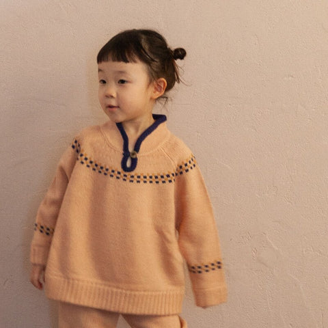【drop3】&pal（アンドパル）2025AW nordic knit PO ノルディックニットPO スノーピンク