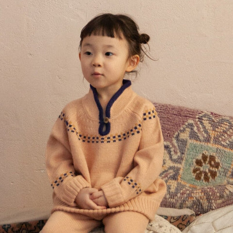 【drop3】&pal（アンドパル）2025AW nordic knit PO ノルディックニットPO スノーピンク