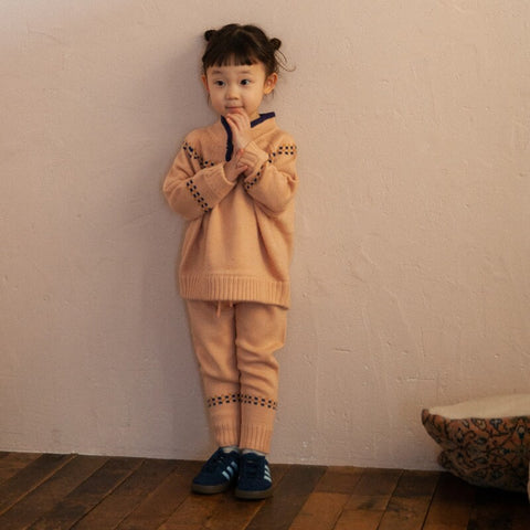 【drop3】&pal（アンドパル）2025AW nordic knit PO ノルディックニットPO スノーピンク