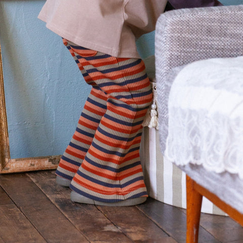 &amp;pal 2024AW border flare pants, khaki