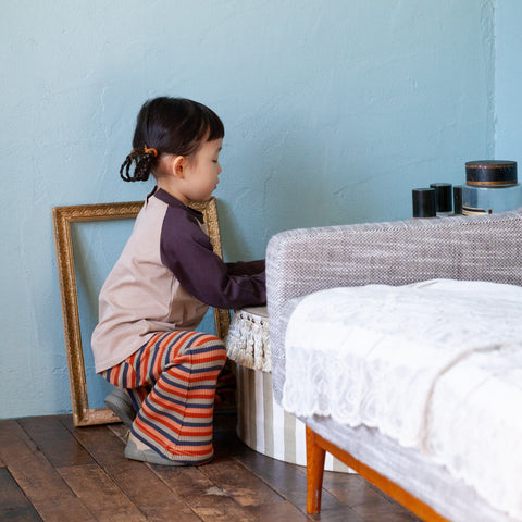 &amp;pal 2024AW border flare pants, khaki